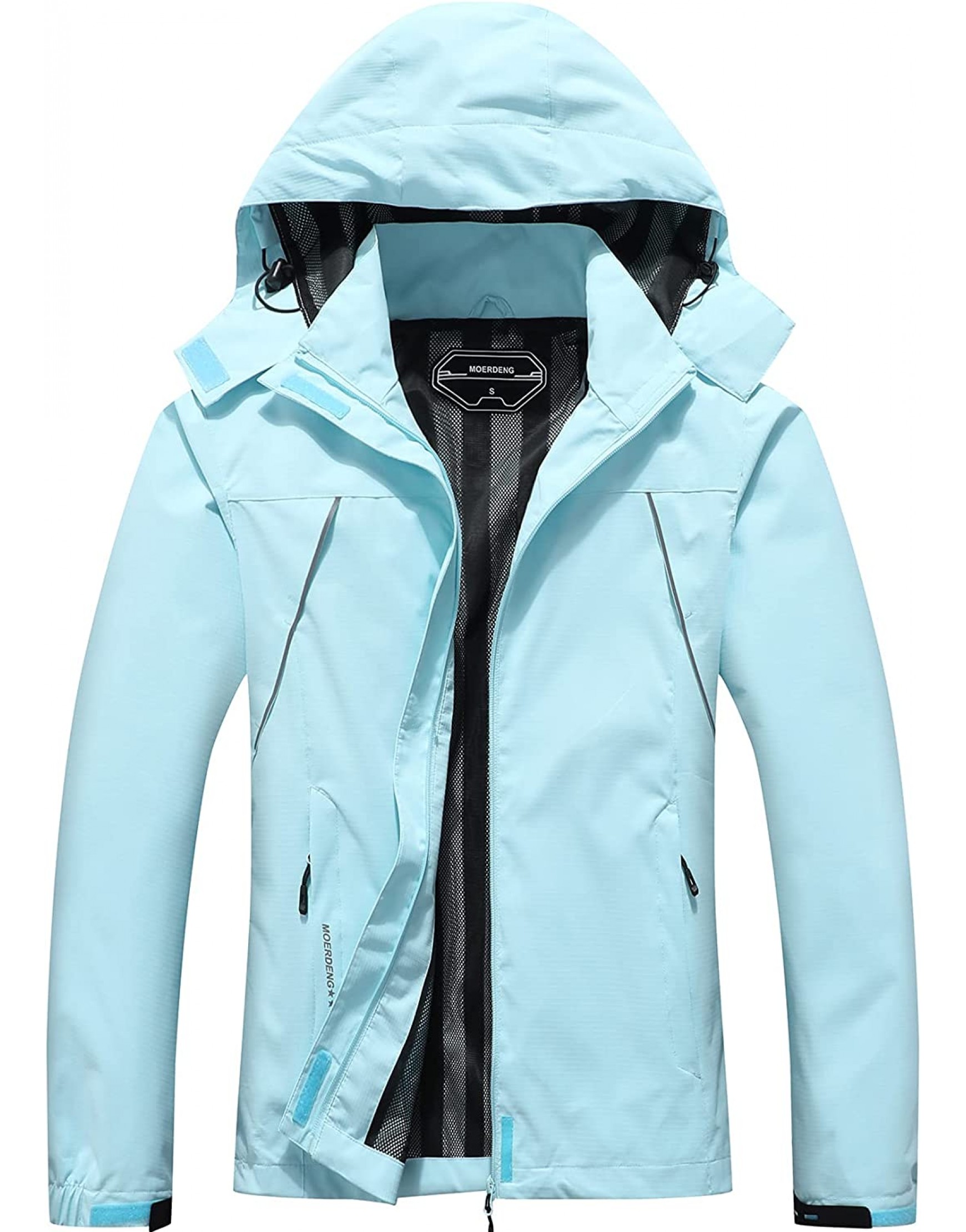 MOERDENG Women's Waterproof Rain Jacket Outdoor Lightweight Softshell ...